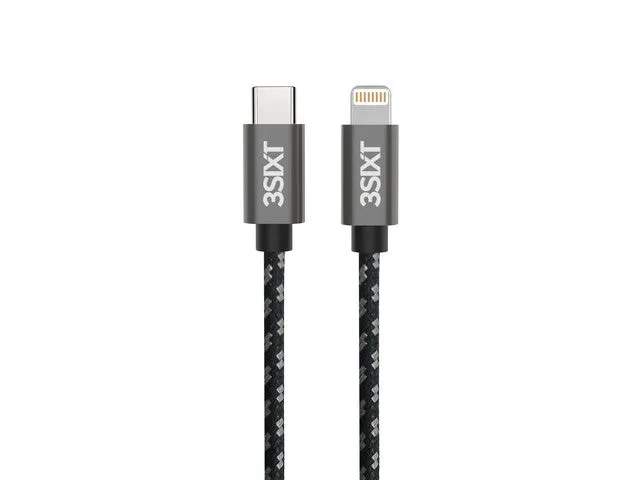 3sixT BLACK Cable - USB-C to Lightning - 2m