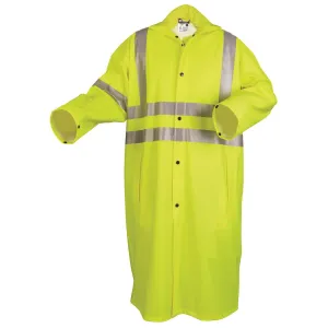 518CX4 MCR .40mm,Stretch PU/CottonPoly Blend,Class 3,FR,Coat,Roll-Up Hood,LIME