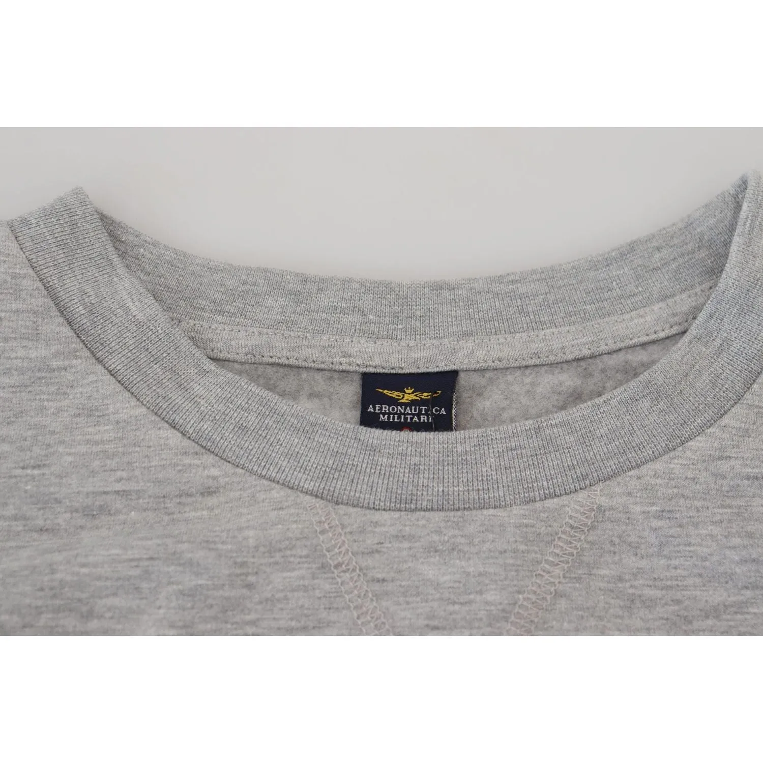 Aeronautica Militare Elegant Gray Pullover Sweater