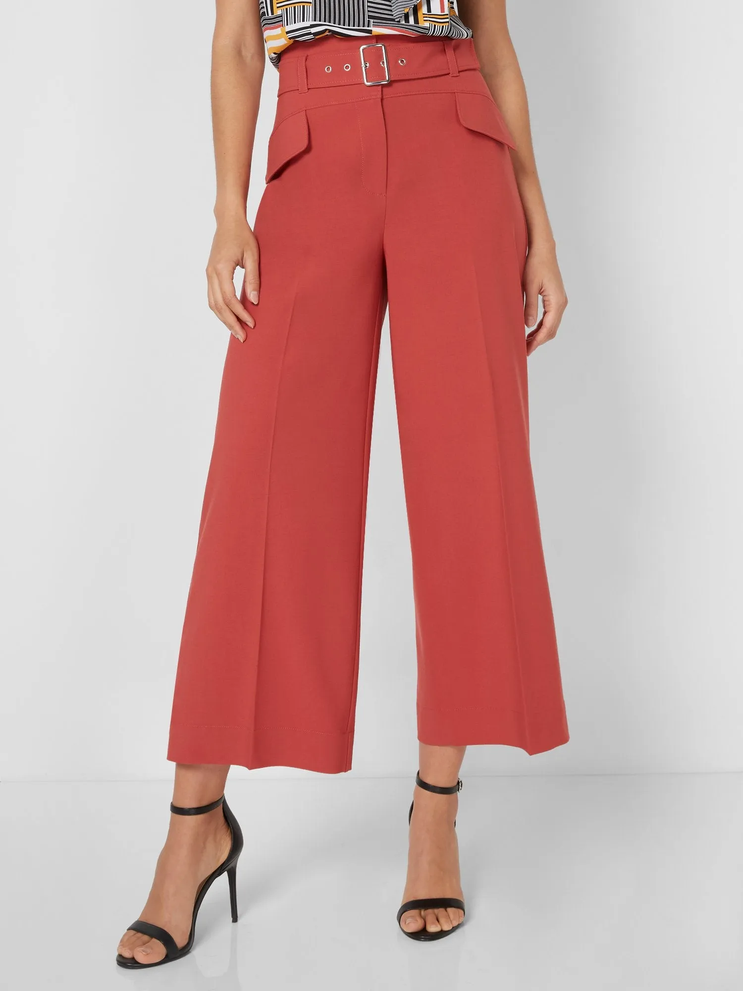 Belted Wide-Leg Capri Pant - 7th Avenue