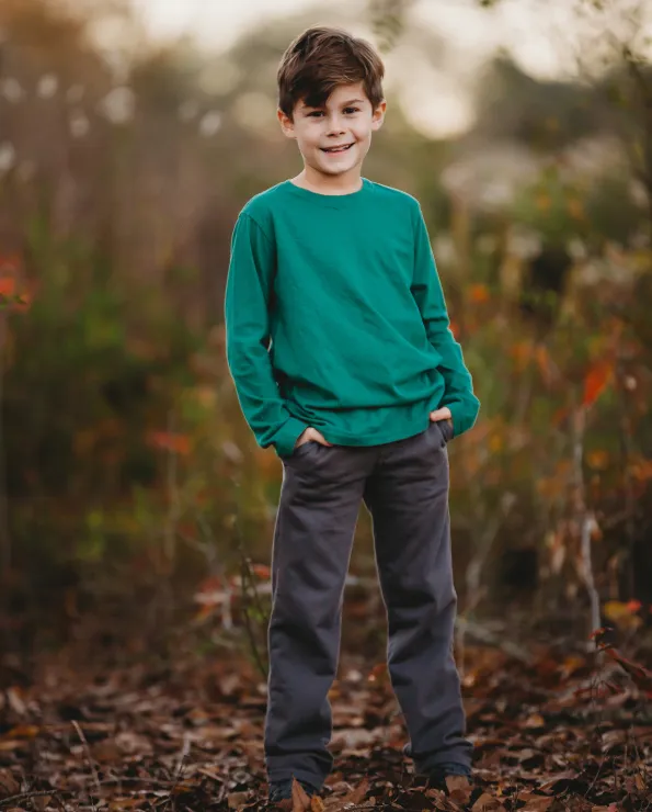 Boys Soft Cotton Jersey Long Sleeve Tee | Elf Green