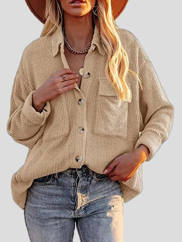 Button-Front Corduroy Shirt