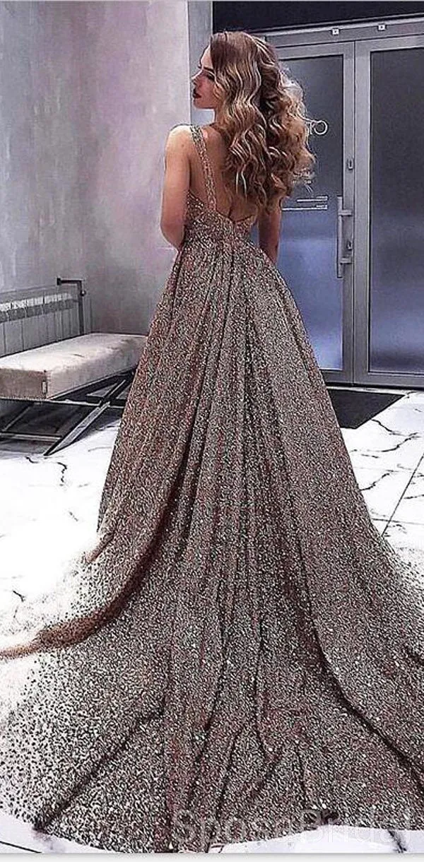 Charming Custom Sequin Long  Stunning Modest Simple Party Prom Dresses Online, PD1252