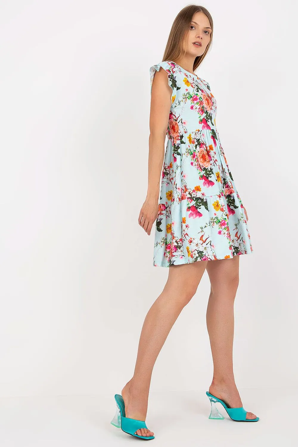 Charming Floral Frill Summer Dress