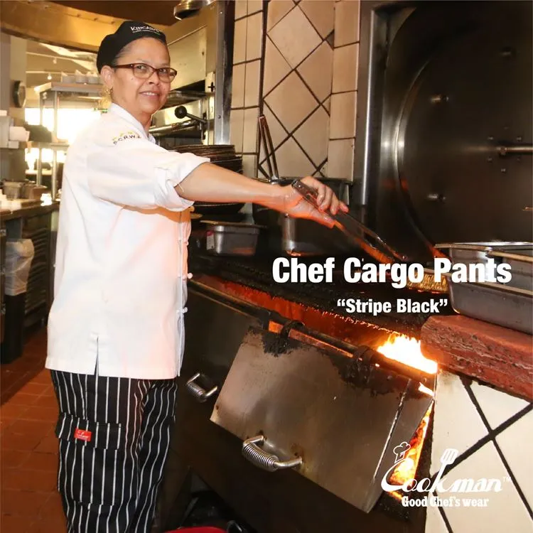 Cookman Chef Pants Cargo - Stripe : Black