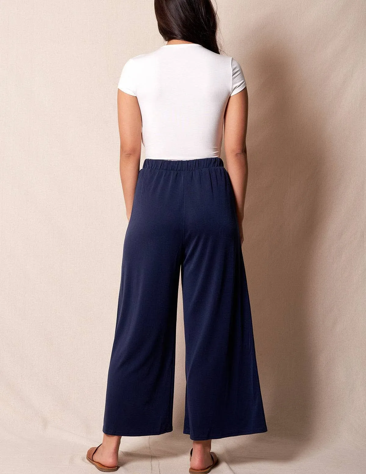 Eva Flowy Pants - Navy