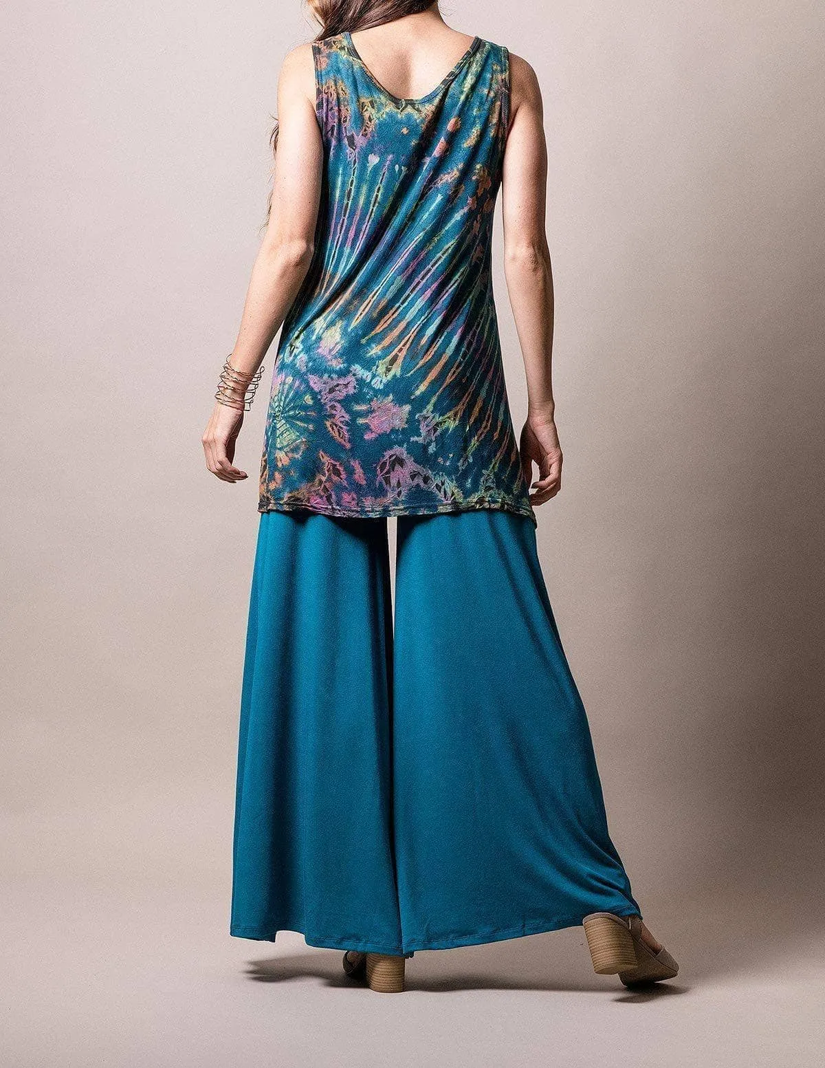 Flowy Palazzo Pants - Turquoise