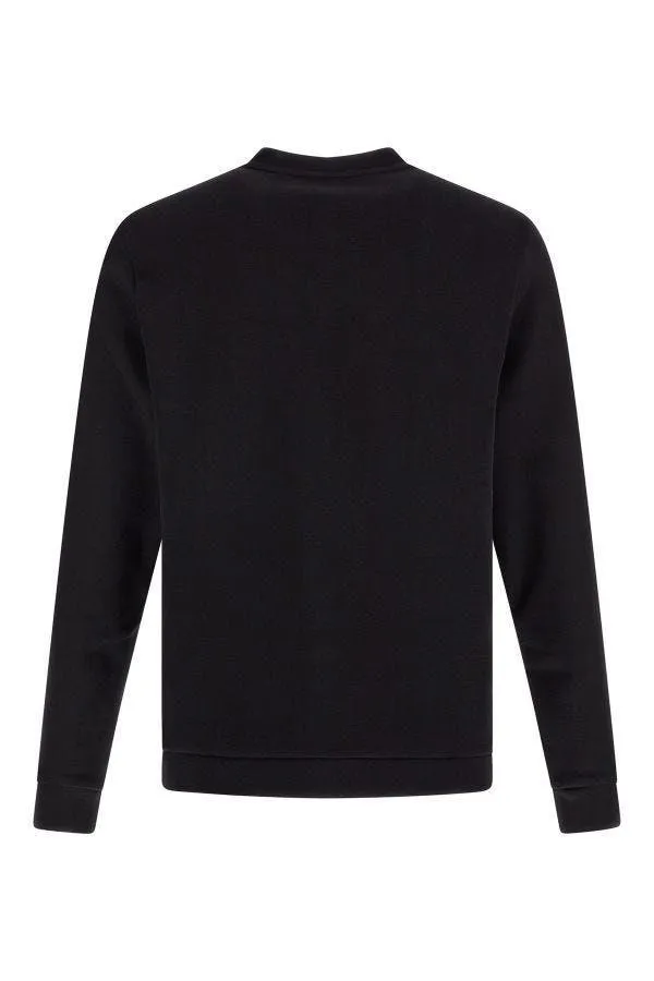 Hugo Boss Elegant Black Cotton Round Neck Sweatshirt