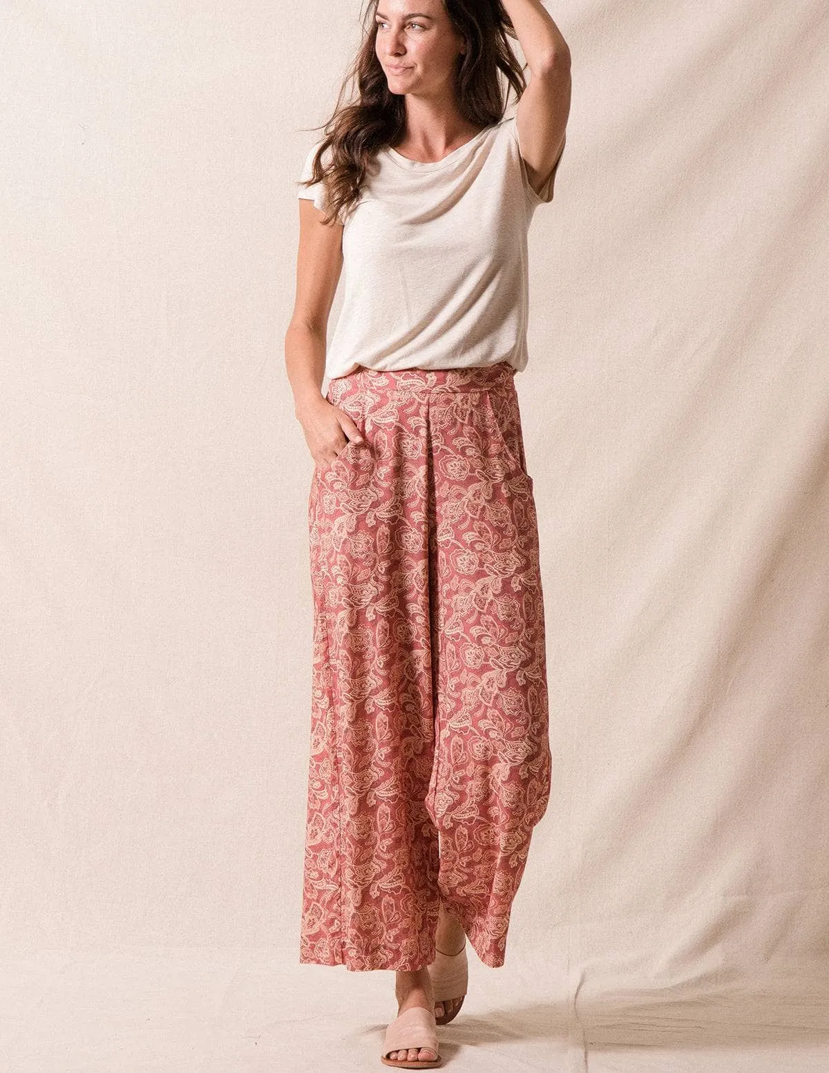 Izabella Flowy Pants- Large Only