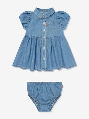 Levi's Wear Baby Girls Denim Dress Set in Blue