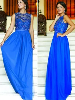 Long Royal Blue Affordable Charming Lace Discount Prom Dresses Online,PD0120