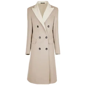 Made in Italy Beige Virgin Wool Women Coat