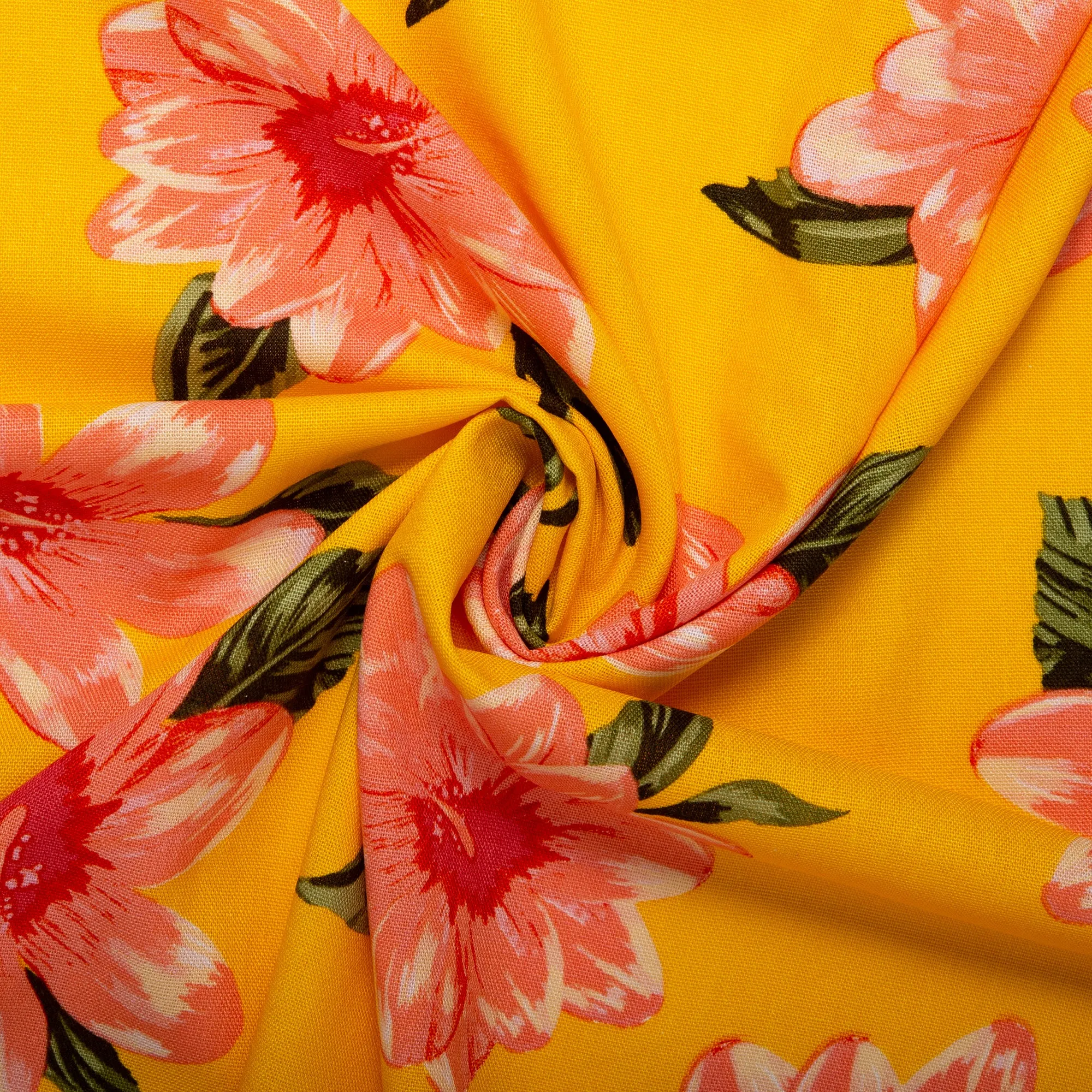 Printed Rayon Linen - BORA BORA - Lily - Yellow