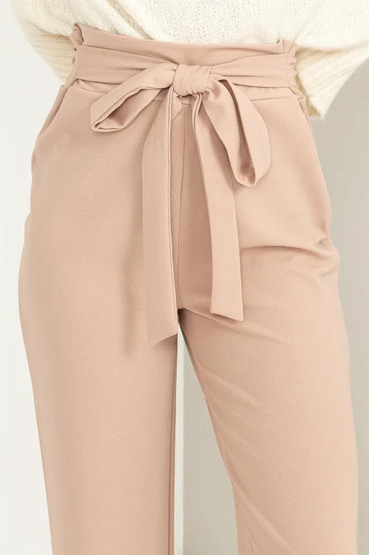 SEEKING SULTRY HIGH-WAISTED TIE-FRONT FLARED PANTS