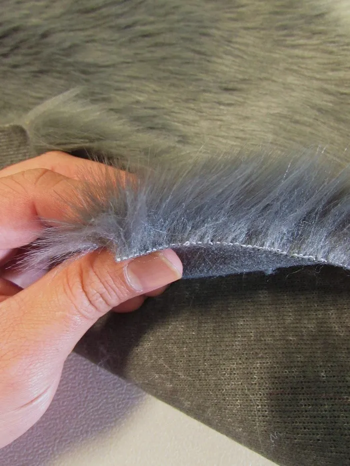 Short Shag Faux Fur Fabric / Pewter / Sold By The Yard