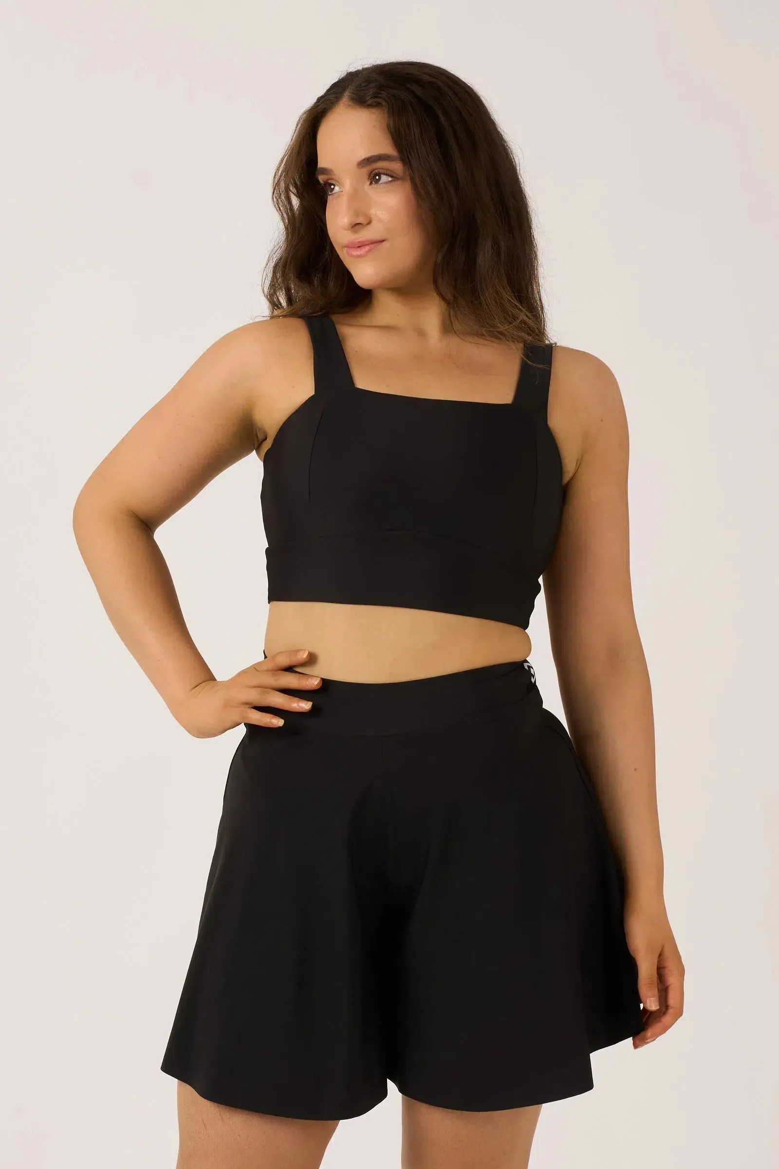 Silky Mini Palazzo Short - Black