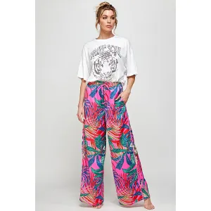 Tropical Print Drawstring Pants By LuxyUsa