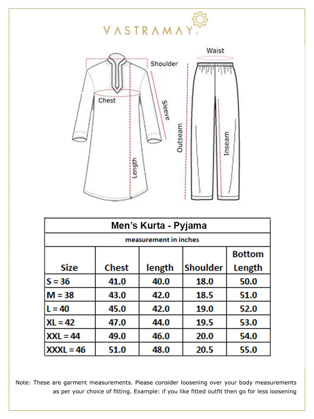 Vastramay Men's Cream Kurta Churidar Set